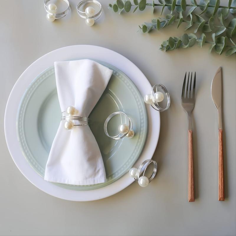 6pcs Delicate Napkin Rings for Wedding Banquet Table Decoration
