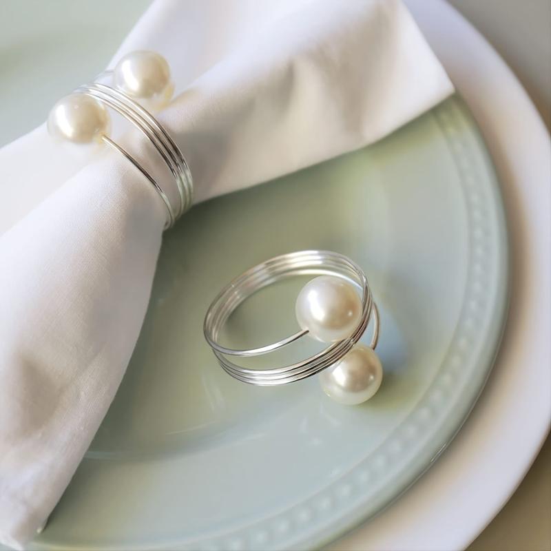 6pcs Delicate Napkin Rings for Wedding Banquet Table Decoration