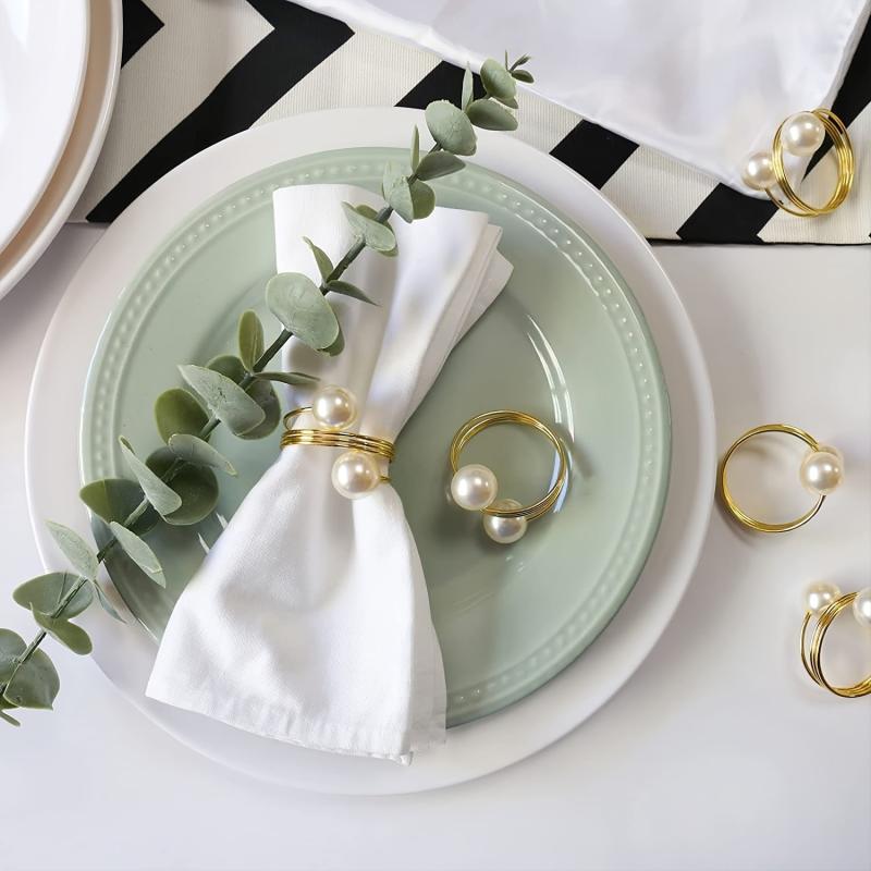 6pcs Delicate Napkin Rings for Wedding Banquet Table Decoration