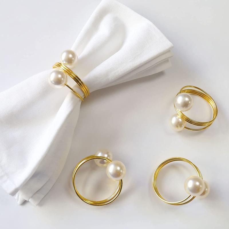 6pcs Delicate Napkin Rings for Wedding Banquet Table Decoration