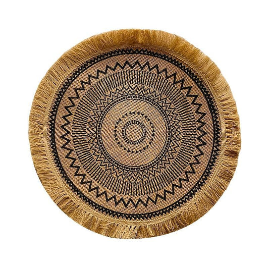 Heat Insulated Linen Coaster Jute Decorative Mat for Home Kitchen Tabletop