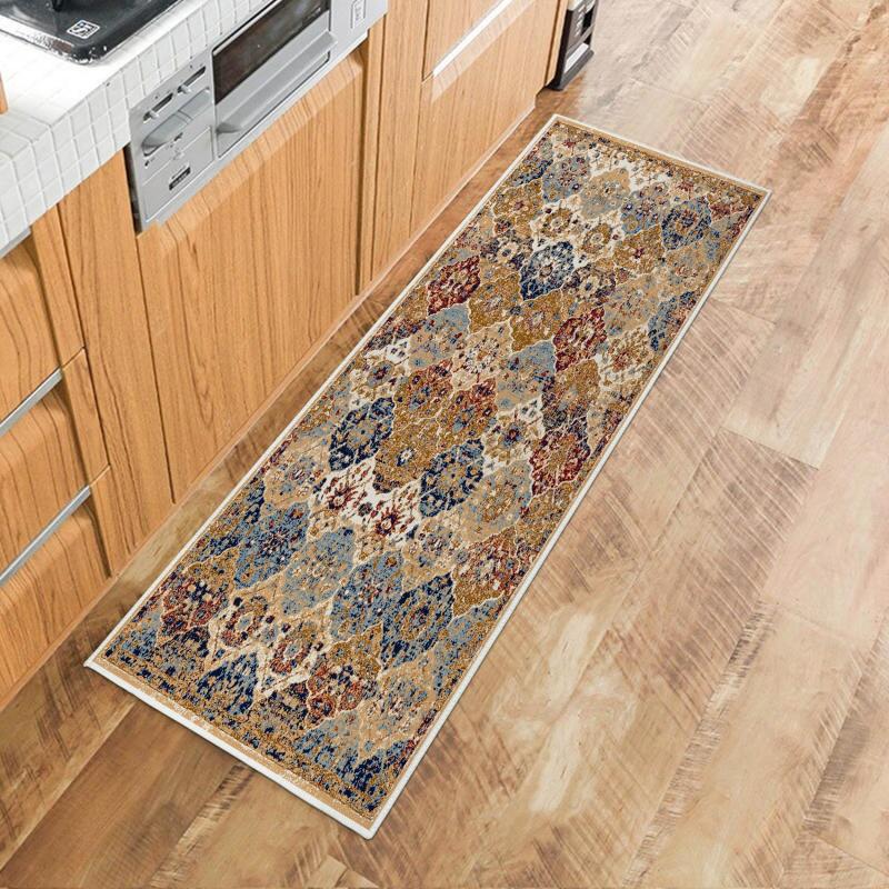 Boho Classical Pattern Kitchen Rug Non-Slip Stain Resistant Long Strip Mat