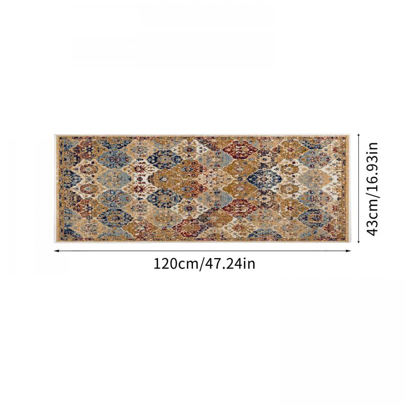Boho Classical Pattern Kitchen Rug Non-Slip Stain Resistant Long Strip Mat