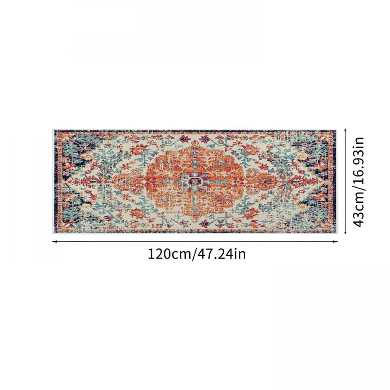 Boho Classical Pattern Kitchen Rug Non-Slip Stain Resistant Long Strip Mat