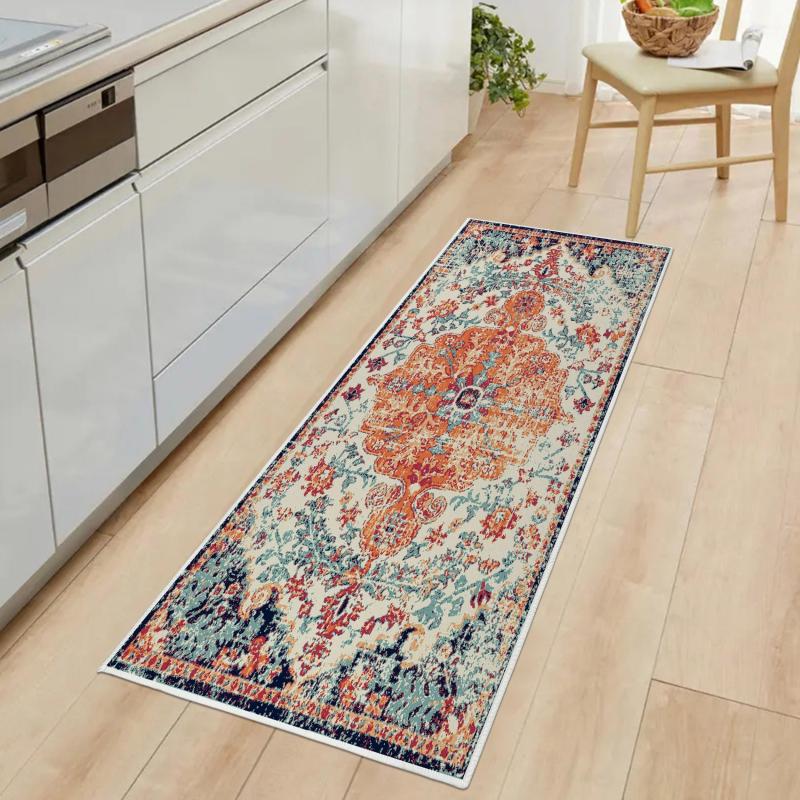 Boho Classical Pattern Kitchen Rug Non-Slip Stain Resistant Long Strip Mat