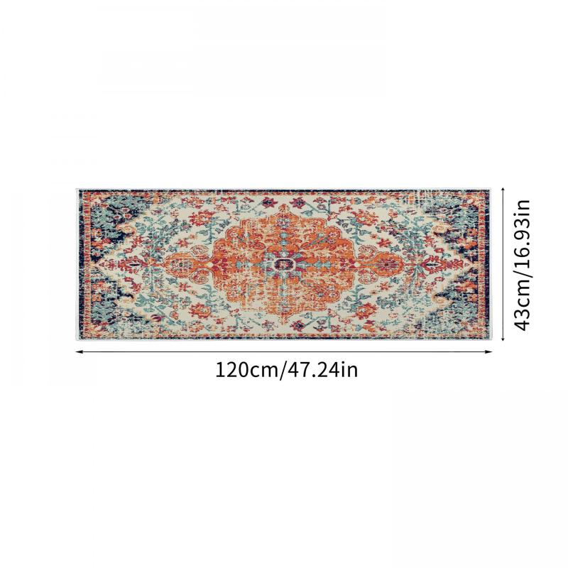 Boho Classical Pattern Kitchen Rug Non-Slip Stain Resistant Long Strip Mat