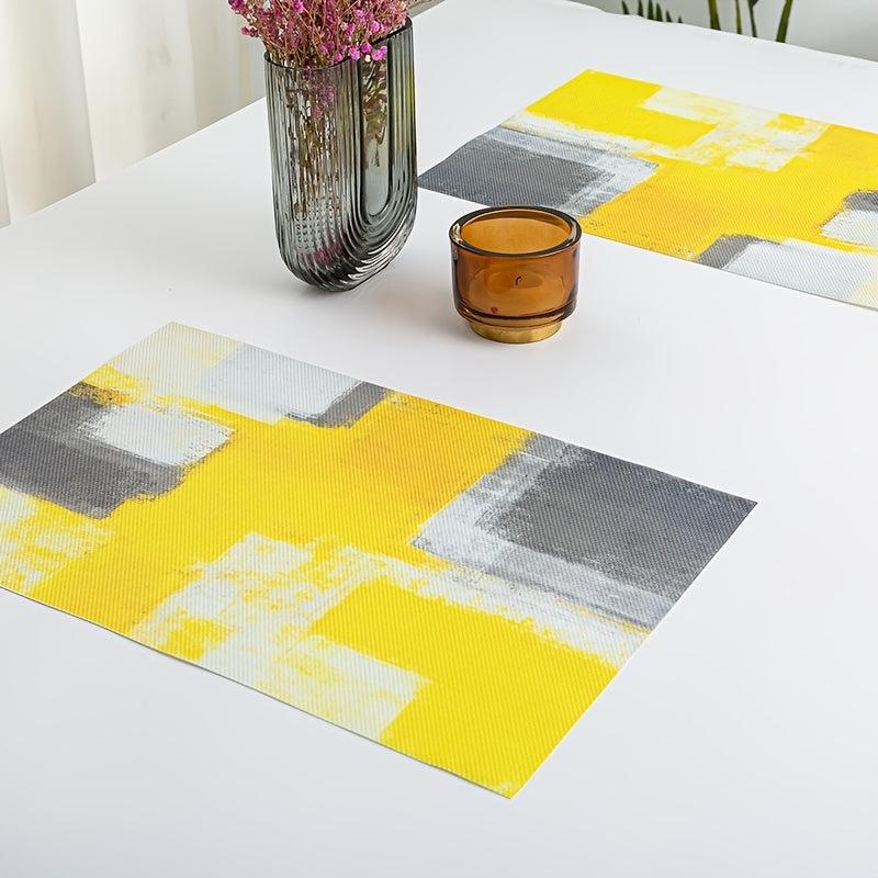 Rectangular Placemat Washable Heat Resistant Place Mats Non slip PVC Table Mat