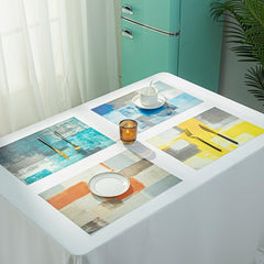 Rectangular Placemat Washable Heat Resistant Place Mats Non slip PVC Table Mat