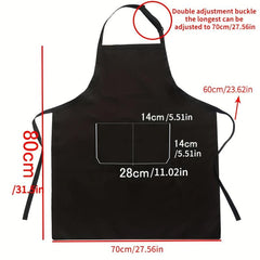Waterproof Adjustable Bib Apron with 2 Pockets for Cooking and Baking