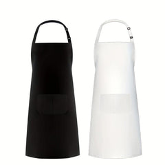 Waterproof Adjustable Bib Apron with 2 Pockets for Cooking and Baking