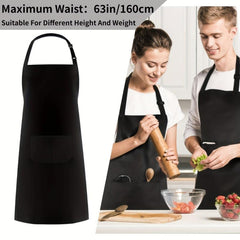 Waterproof Adjustable Bib Apron with 2 Pockets for Cooking and Baking