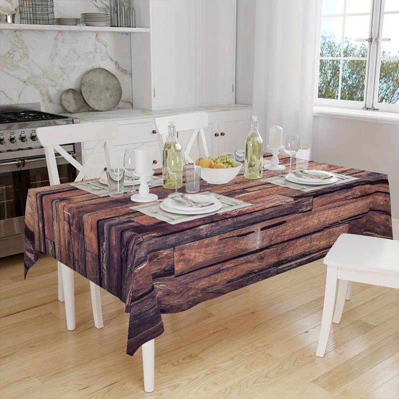 Waterproof Vintage Wood Grain Tablecloth for Home Restaurants Weddings