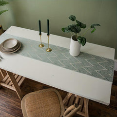 Polyester Geometric Pattern Table Runner with Tassel - Holiday Decoration