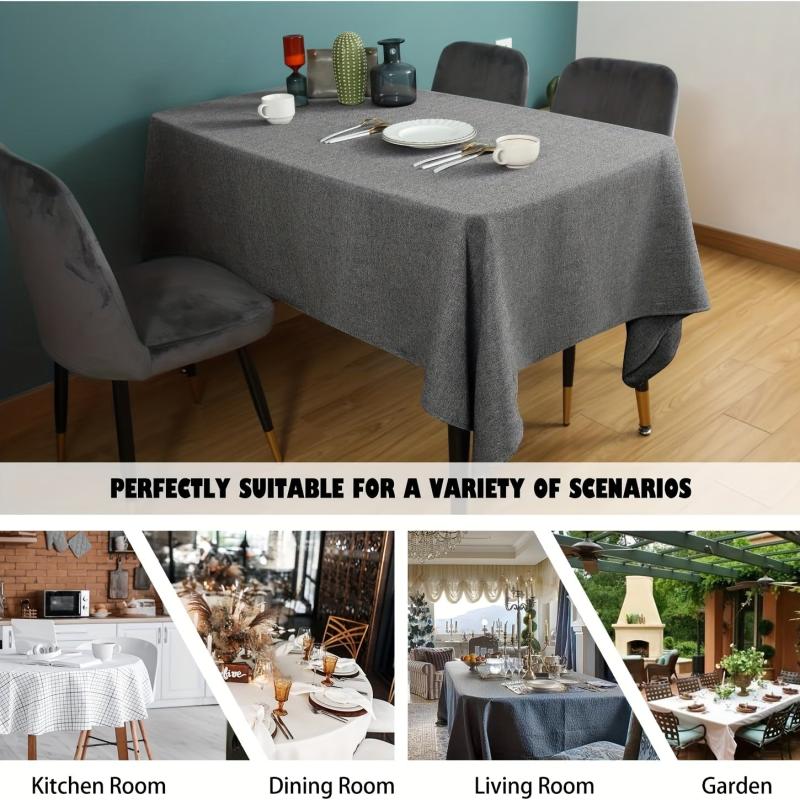 Waterproof Rectangle Linen Table Cloth for Picnic or Holiday Party