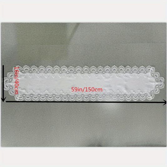 Lace Macrame Table Runner Floral Fabric TV Bedside Cabinet Dust Proof Cloth