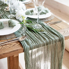 Table Runner Plastic Polyester Tablecloth Wedding Banquet Restaurant Table Cover