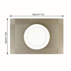 4pcs Single Frame Corners Placemat PVC Teslin Woven Table Mat