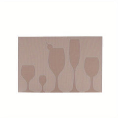 6pcs Polyvinyl Placemats Heat Resistant Place Mats Washable PVC Table Mats