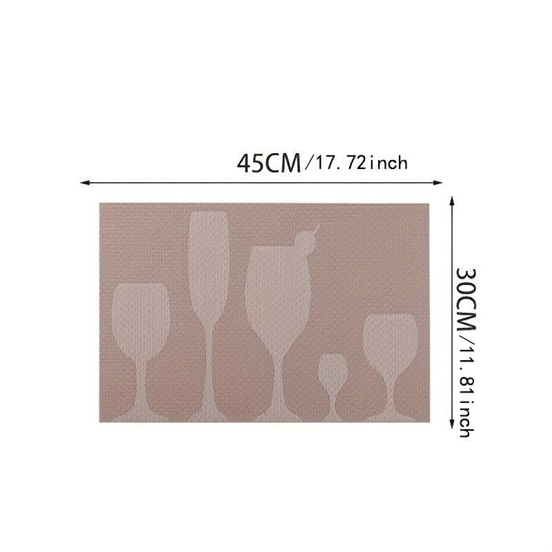 6pcs Polyvinyl Placemats Heat Resistant Place Mats Washable PVC Table Mats