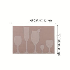 6pcs Polyvinyl Placemats Heat Resistant Place Mats Washable PVC Table Mats