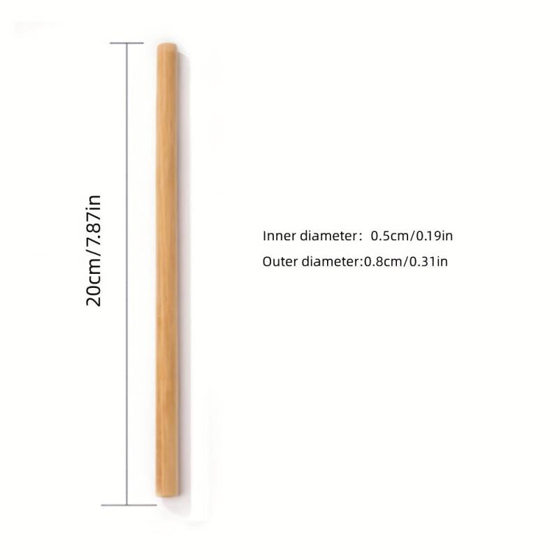 10 Bamboo Drinking Straws BPA-Free for Parties Weddings Picnics