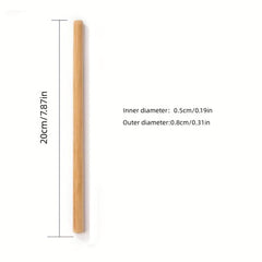 10 Bamboo Drinking Straws BPA-Free for Parties Weddings Picnics