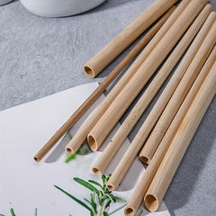 10 Bamboo Drinking Straws BPA-Free for Parties Weddings Picnics