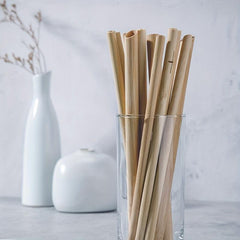 10 Bamboo Drinking Straws BPA-Free for Parties Weddings Picnics