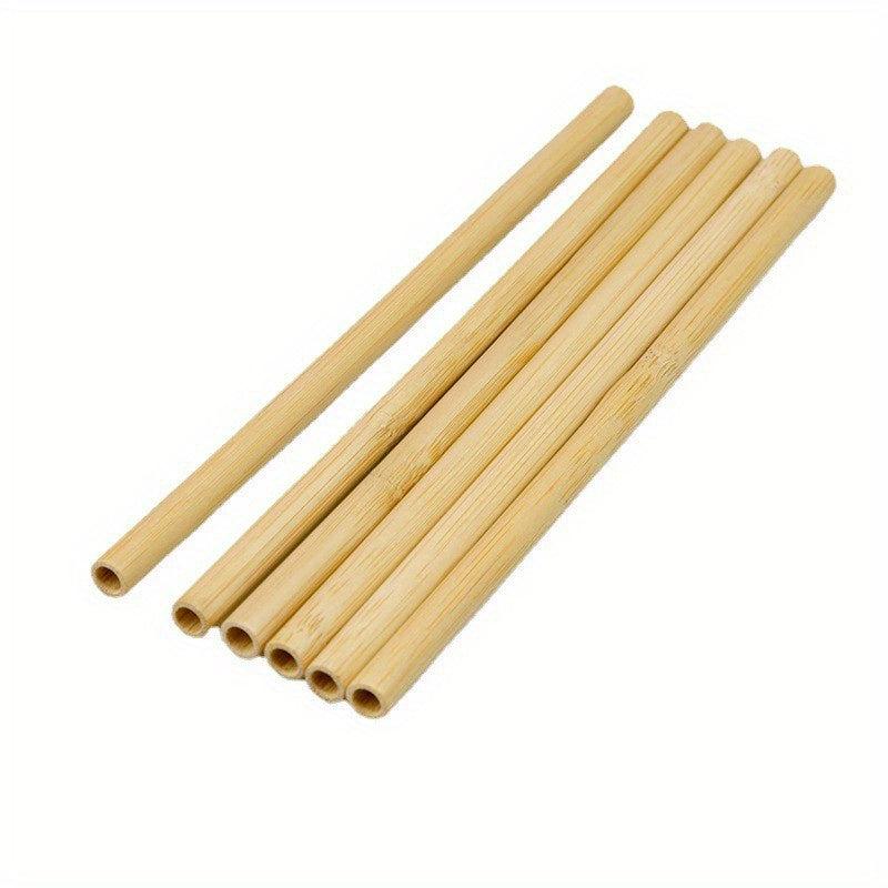 10 Bamboo Drinking Straws BPA-Free for Parties Weddings Picnics