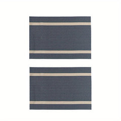 2pcs PVC Placemats Dining Table Mat Set Cup Wine Decor M