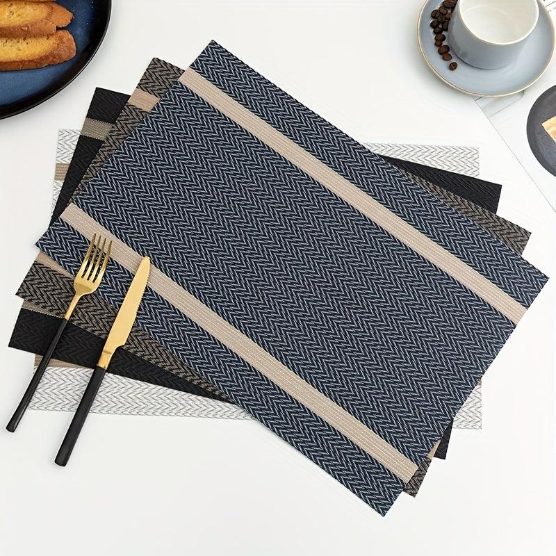 2pcs PVC Placemats Dining Table Mat Set Cup Wine Decor M