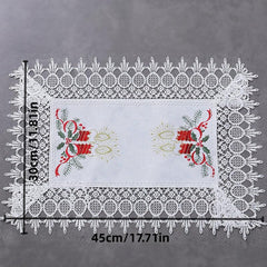 Polyester Christmas Table Runner Red Bell Printed Holiday Decoration