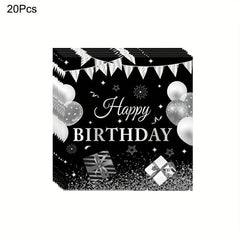 24pcs 18th Birthday Party Supplies Paper Plates Cups Napkins Party Tableware