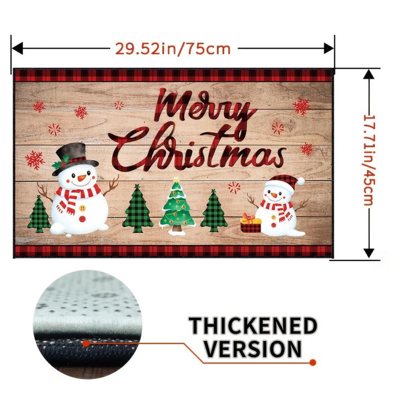 Christmas Style Kitchen Decorative Floor Mat Non Slip Comfortable Standing