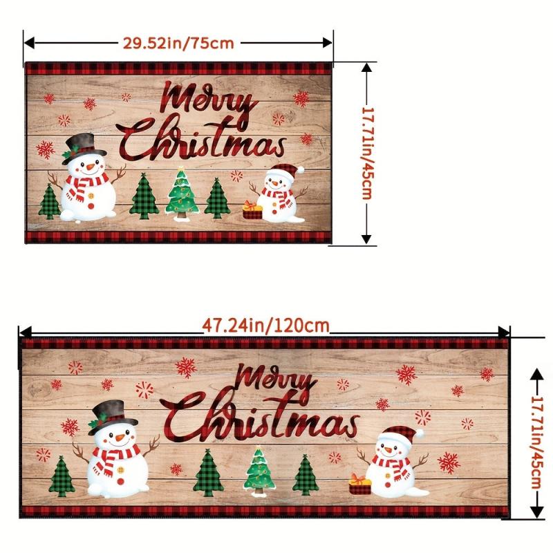 Christmas Style Kitchen Decorative Floor Mat Non Slip Comfortable Standing