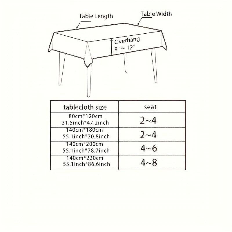 Waterproof Beige Large Check Tablecloth, Durable, Picnic Mat