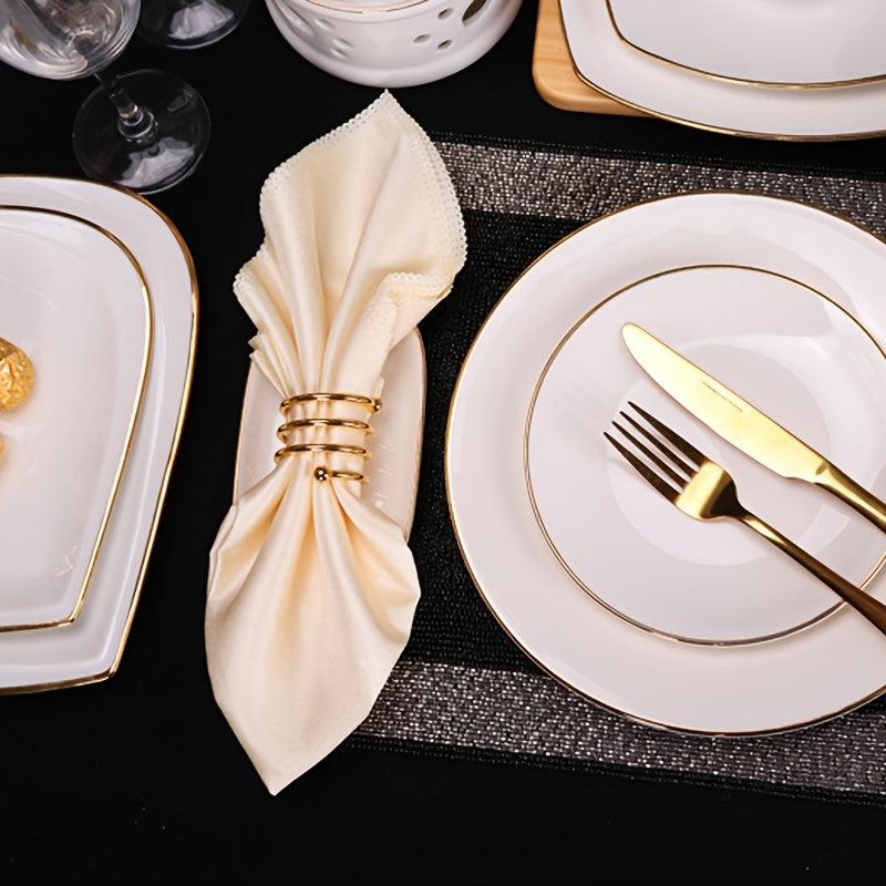 10pcs Washable Cloth Napkins for Parties Weddings Dinners Polyester Durable