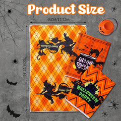 6pcs Halloween Printed Dish Towel Set Pumpkin Ghost Kitchen Towels