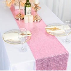 Pink Golden Sequin Table Runner 30x182cm Glitter Table Cloth for Wedding