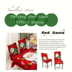 Polyester Merry Christmas Tablecloth Santa Pattern Cover Holiday Decoration