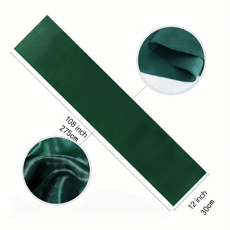 4pcs Green Silk Table Runner for Wedding Banquet Party Decor
