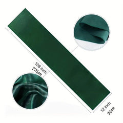 4pcs Green Silk Table Runner for Wedding Banquet Party Decor