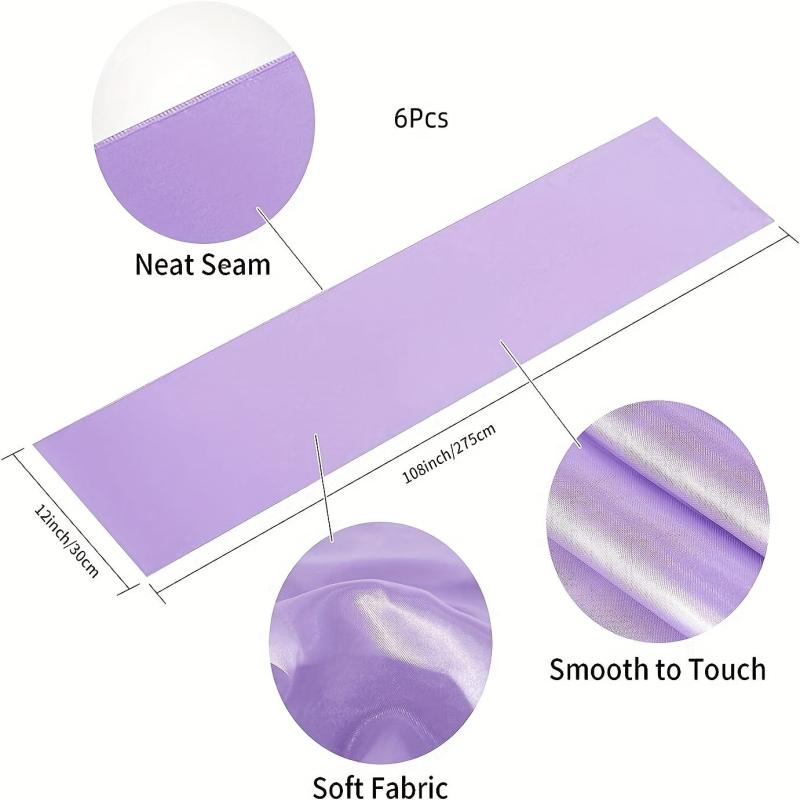 6pcs Polyester Tablecloth Nordic Style Solid Table Runners
