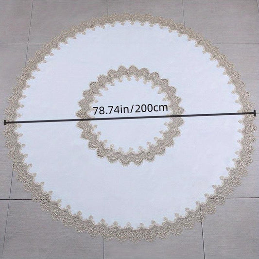 Polyester Round Lace Tablecloth Coffee Table Decoration