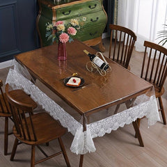 Polyester Lace Square Tablecloth Waterproof Anti Scratch Home Decor