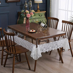 Polyester Lace Square Tablecloth Waterproof Anti Scratch Home Decor