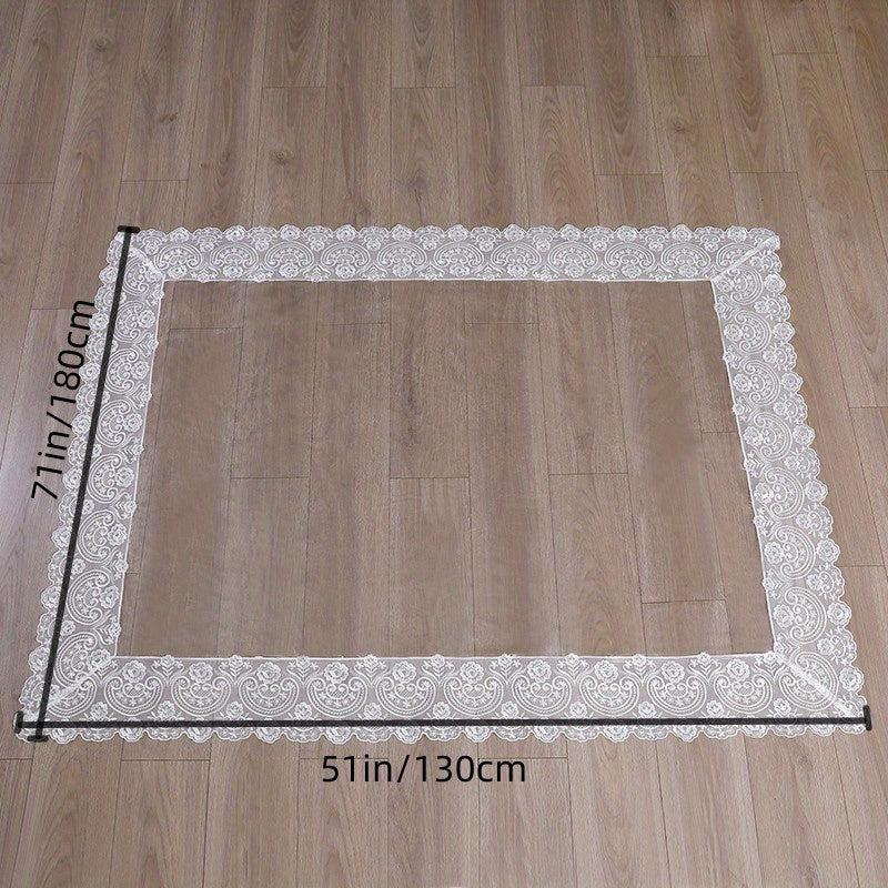 Polyester Lace Square Tablecloth Waterproof Anti Scratch Home Decor
