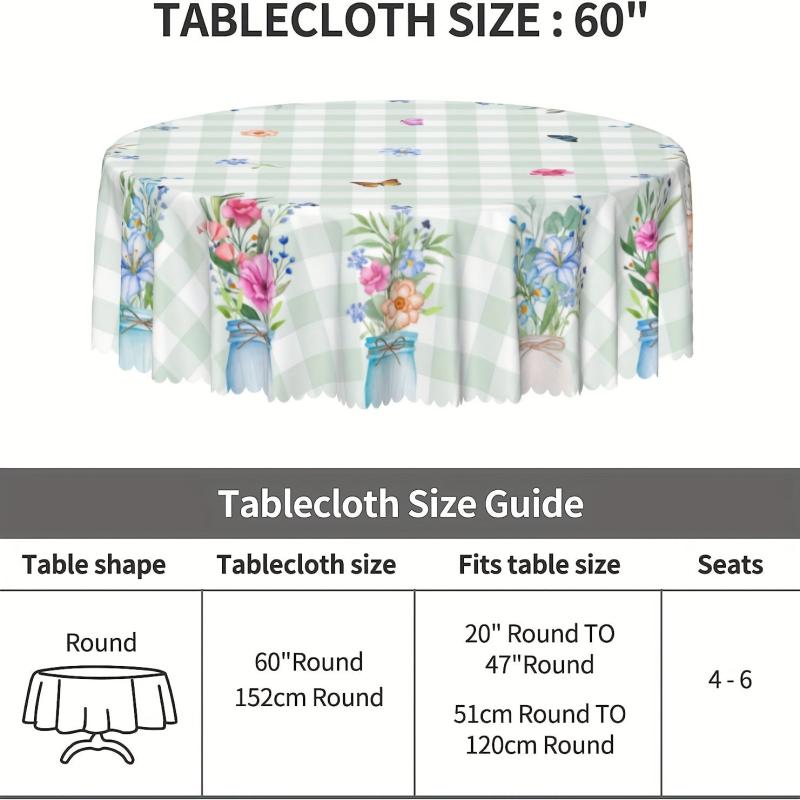 Waterproof Floral Tablecloth for Home Kitchen and Party