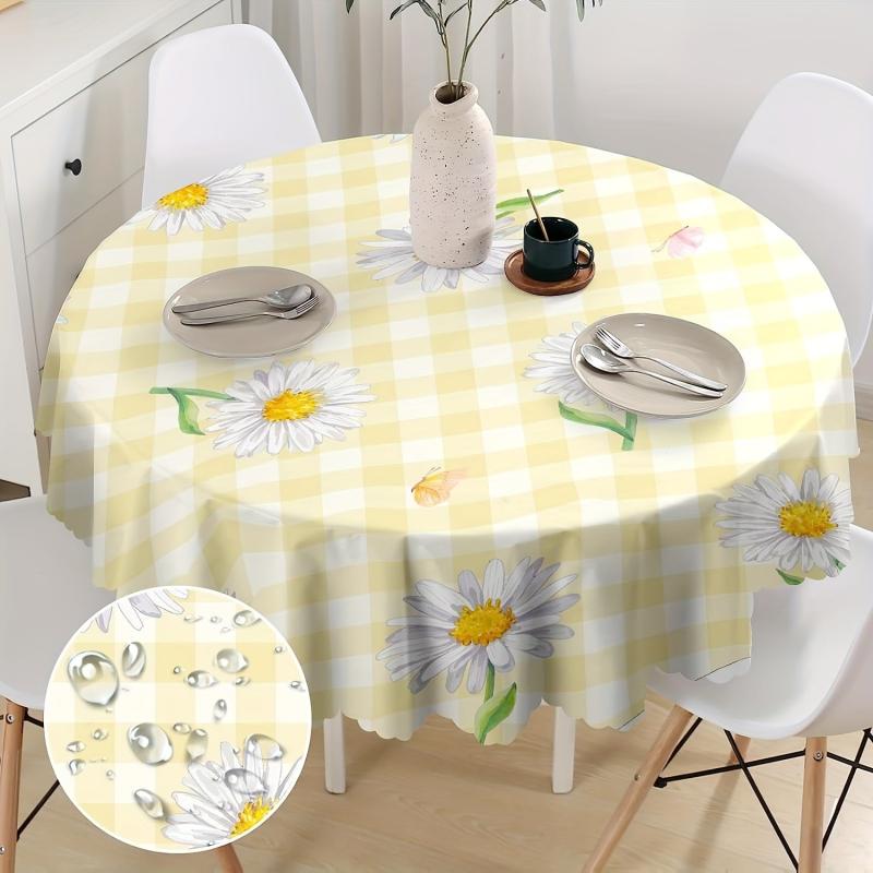Waterproof Floral Tablecloth for Home Kitchen and Party