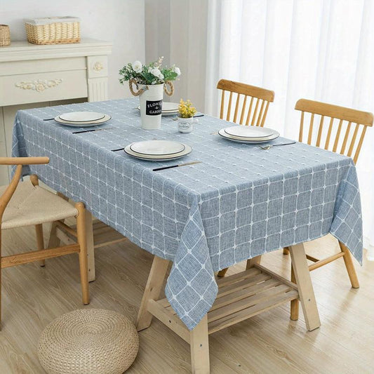 Stain Resistant Plaid Tablecloth Waterproof Washable